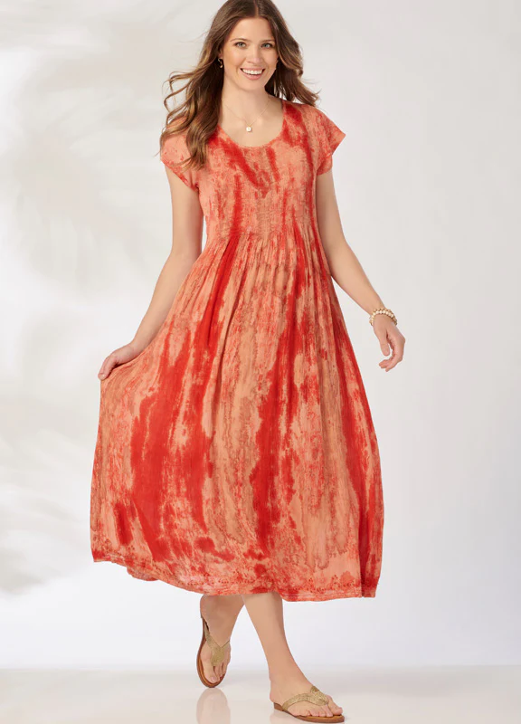 Tie-Dyed Cap Sleeve Resort Dress 3 Colors image 0