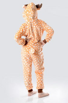 Yelete Kid's Spotted Heart Reindeer Animal  One Piece image 2