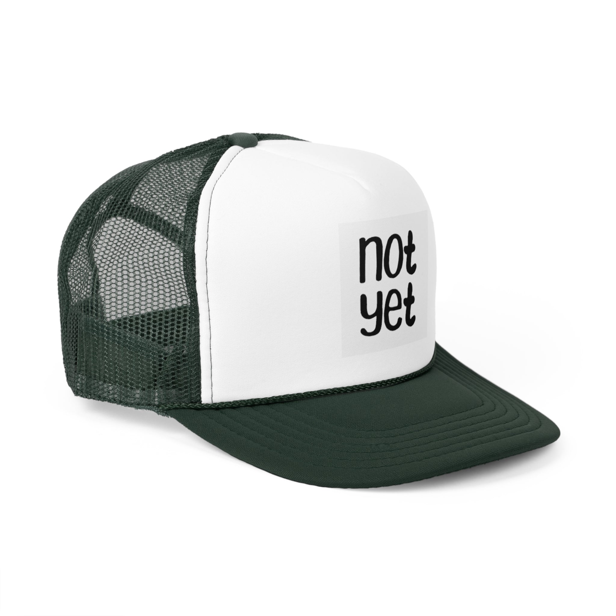 Not Yet Trucker Cap - Motivational Black and White Hat for Everyday Wear image 11