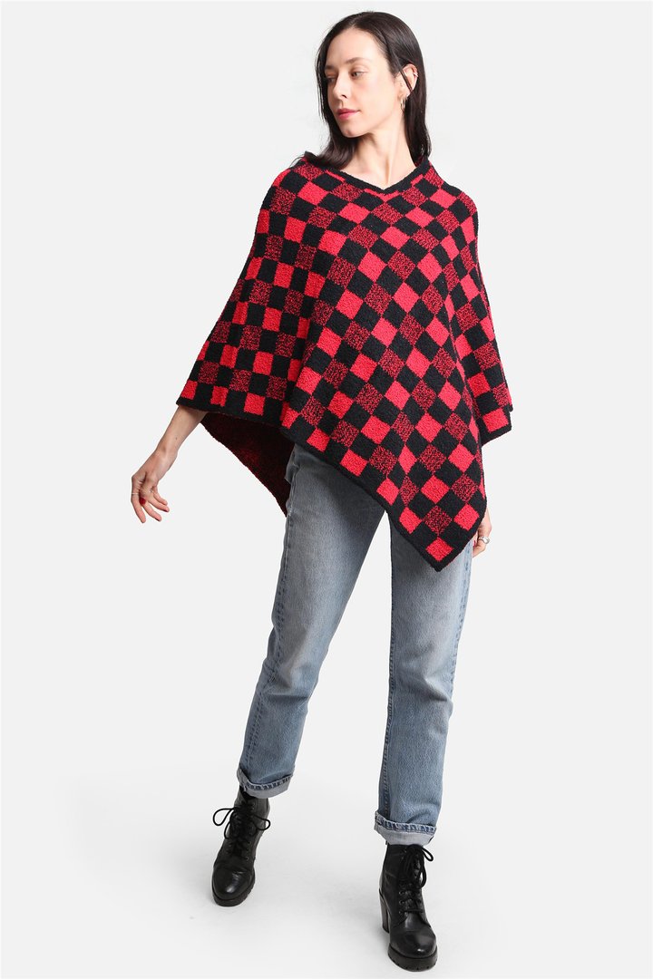 BUFFALO CHECK PATTERN LUXURY SOFT PONCHO image 0
