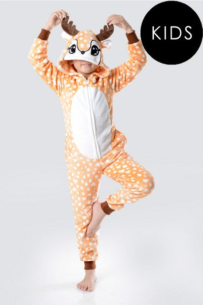 Yelete Kid's Spotted Heart Reindeer Animal  One Piece image 0