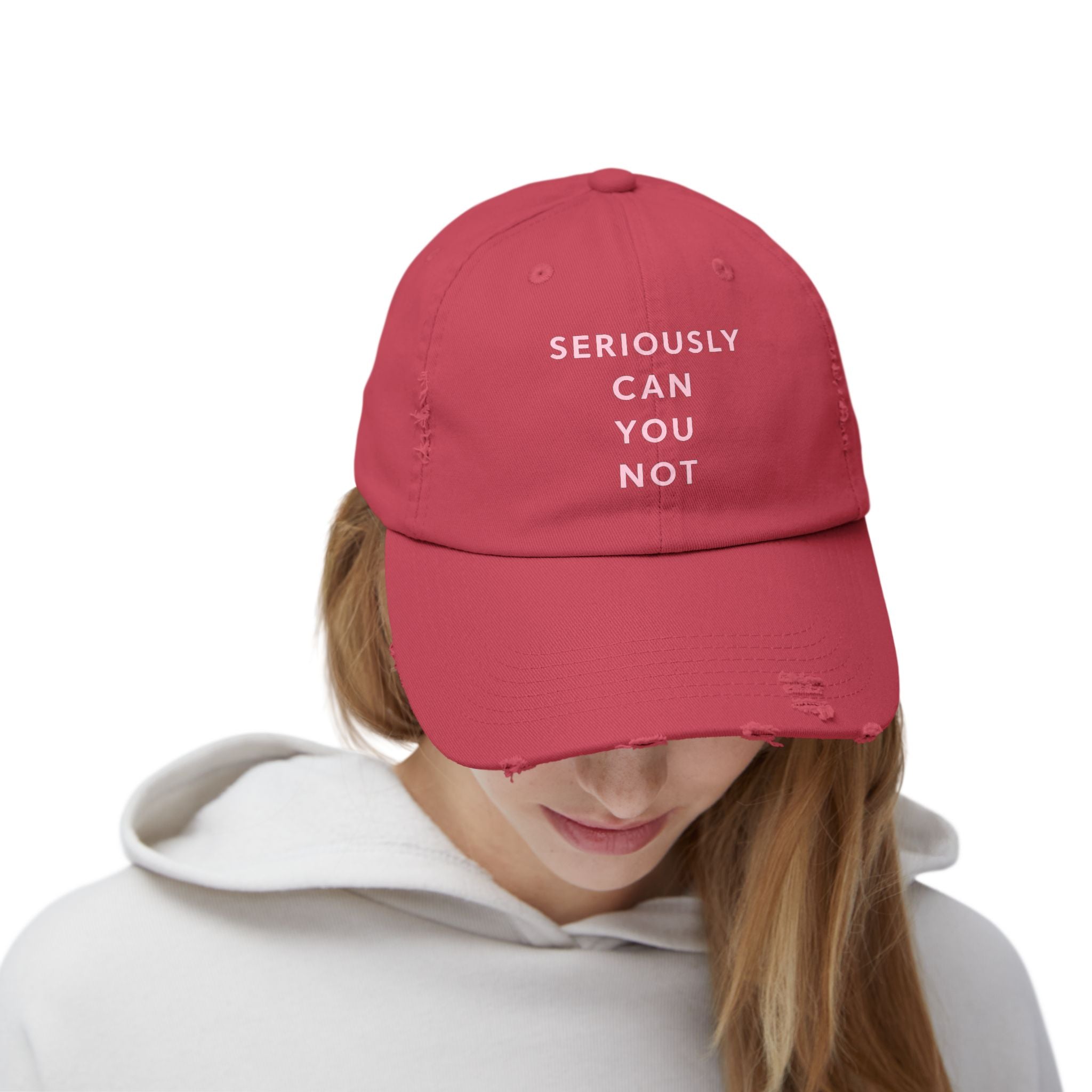 Seriously Can You Not Unisex Distressed Cap image 13