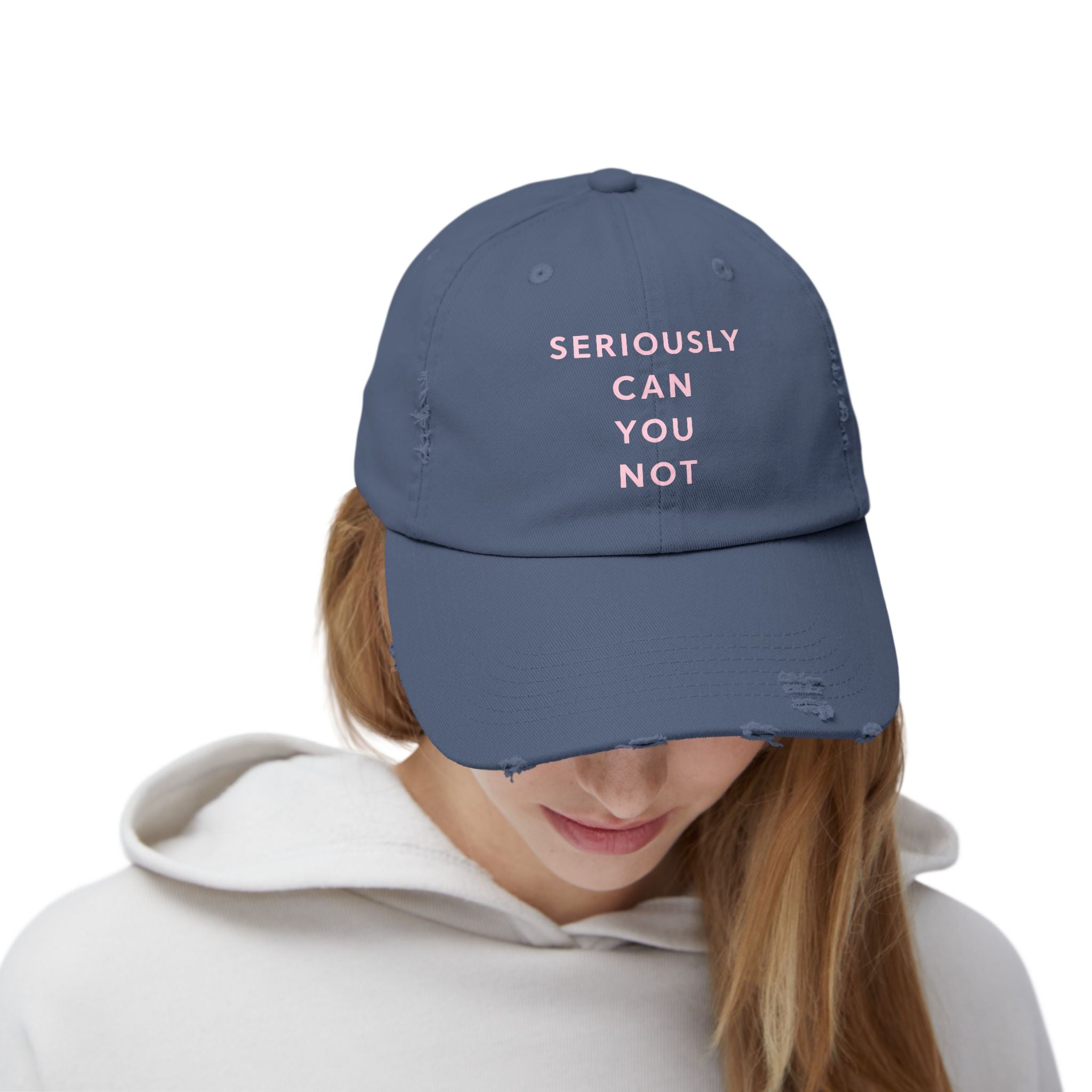 Seriously Can You Not Unisex Distressed Cap image 7