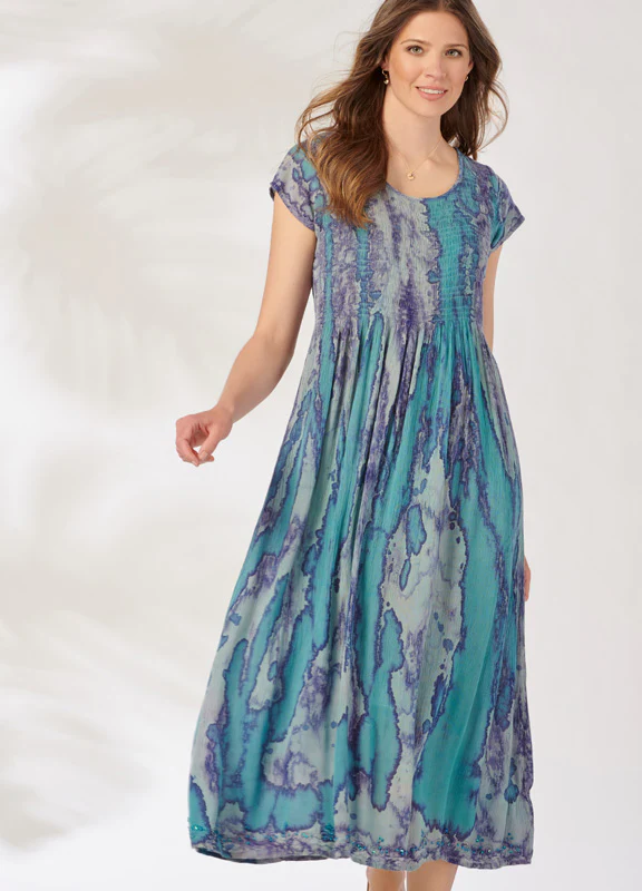 Tie-Dyed Cap Sleeve Resort Dress 3 Colors image 2