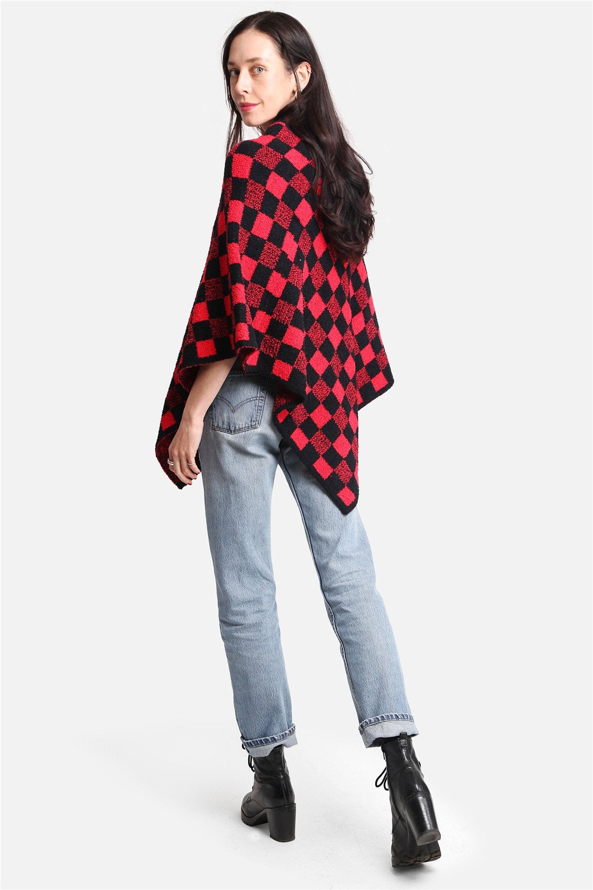 BUFFALO CHECK PATTERN LUXURY SOFT PONCHO image 1